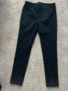 Chicos Black Embellished Skinny Pants